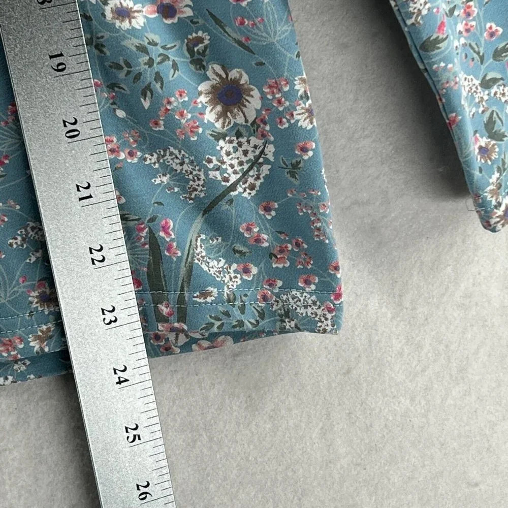AZOR22 & ASOR SHOP Top Girls XL Floral French Terry Crewneck Long Sleeve Blue - Picture 9 of 10